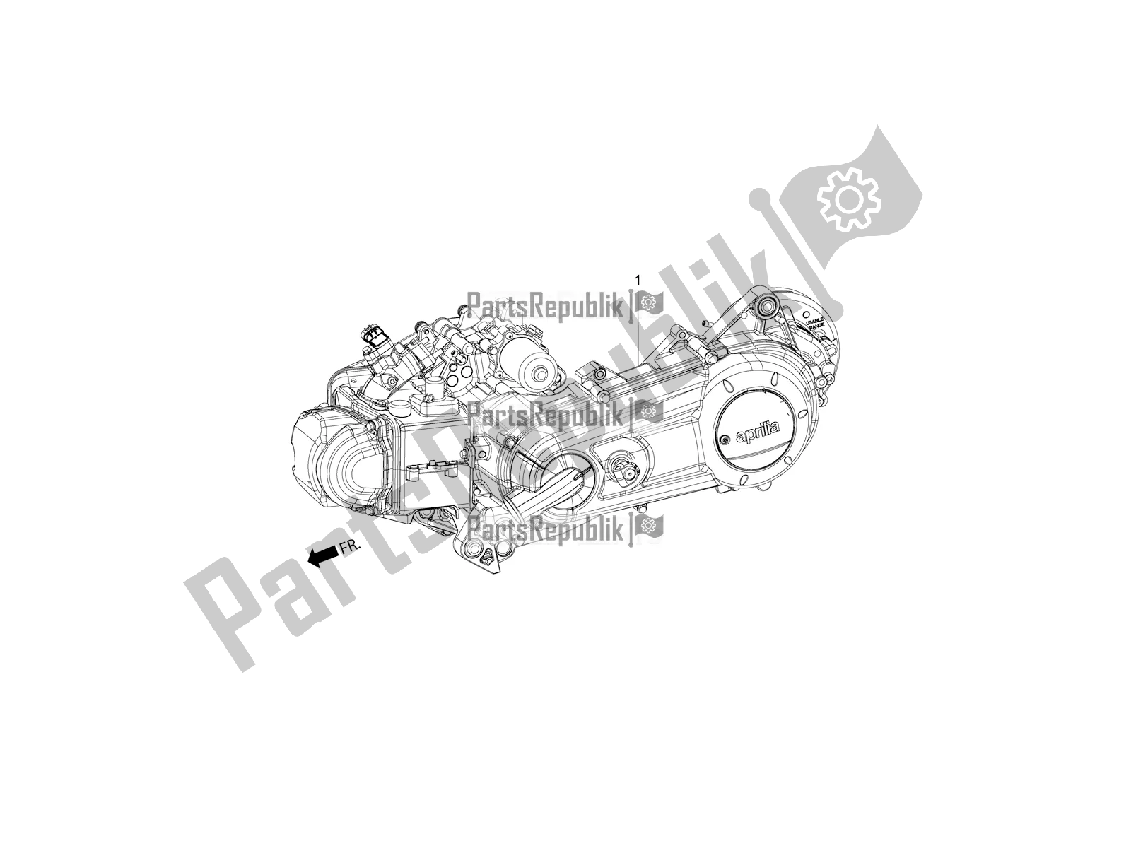 Complete engine spare parts Aprilia SR 150 2020 ApriliaParts